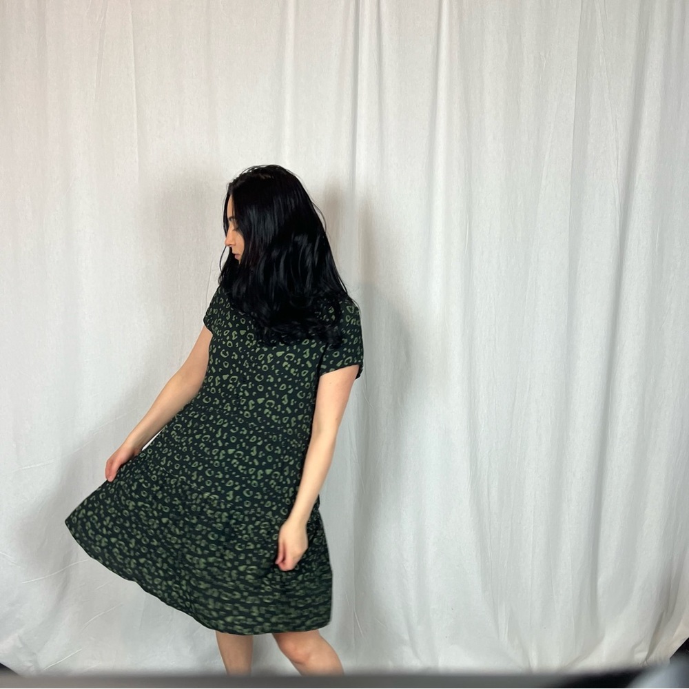 Jackson Rowe Dark Green Leopard Midi Dress